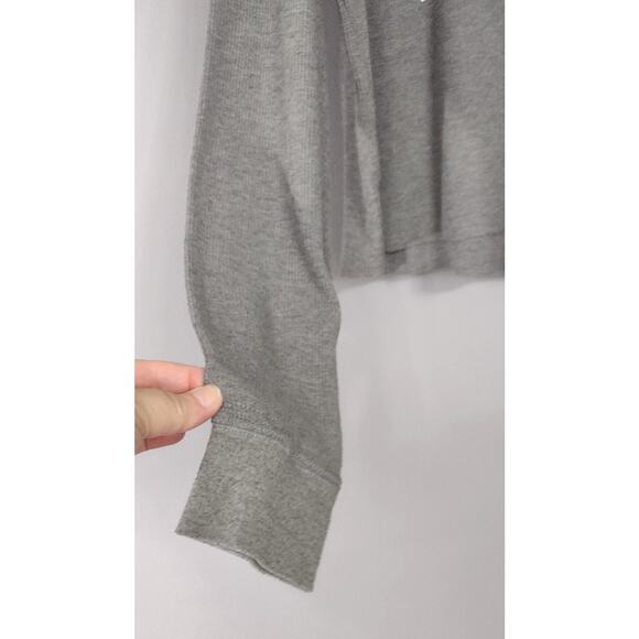 Victoria's Secret PINK Waffle Tee Top Thermal Grey/White Large L - Picture 6 of 11